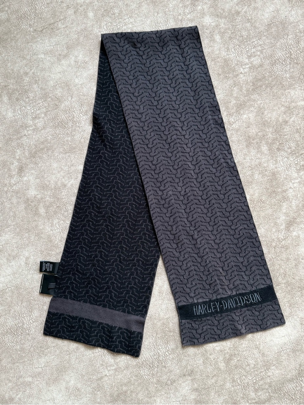 Harley-Davidson Reversible Gray & Black Cotton Scarf